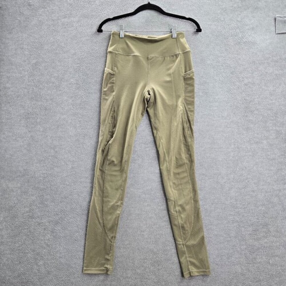 Gymshark Women Activewear Pants S Green DRY Yoga Legging Logo 28" Inseam